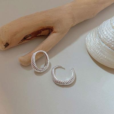 Earrings Women's Niche Design Sense Premium Plain Ring Silver Earrings French Ear Buckle Versatile Earrings