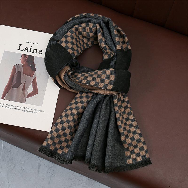 Winter Plaid Men Scarf Shawl Luxury Autumn Pashmina Handkerchief Elegant Pareo Outdoor Muffler Bufanda Men Clothing
