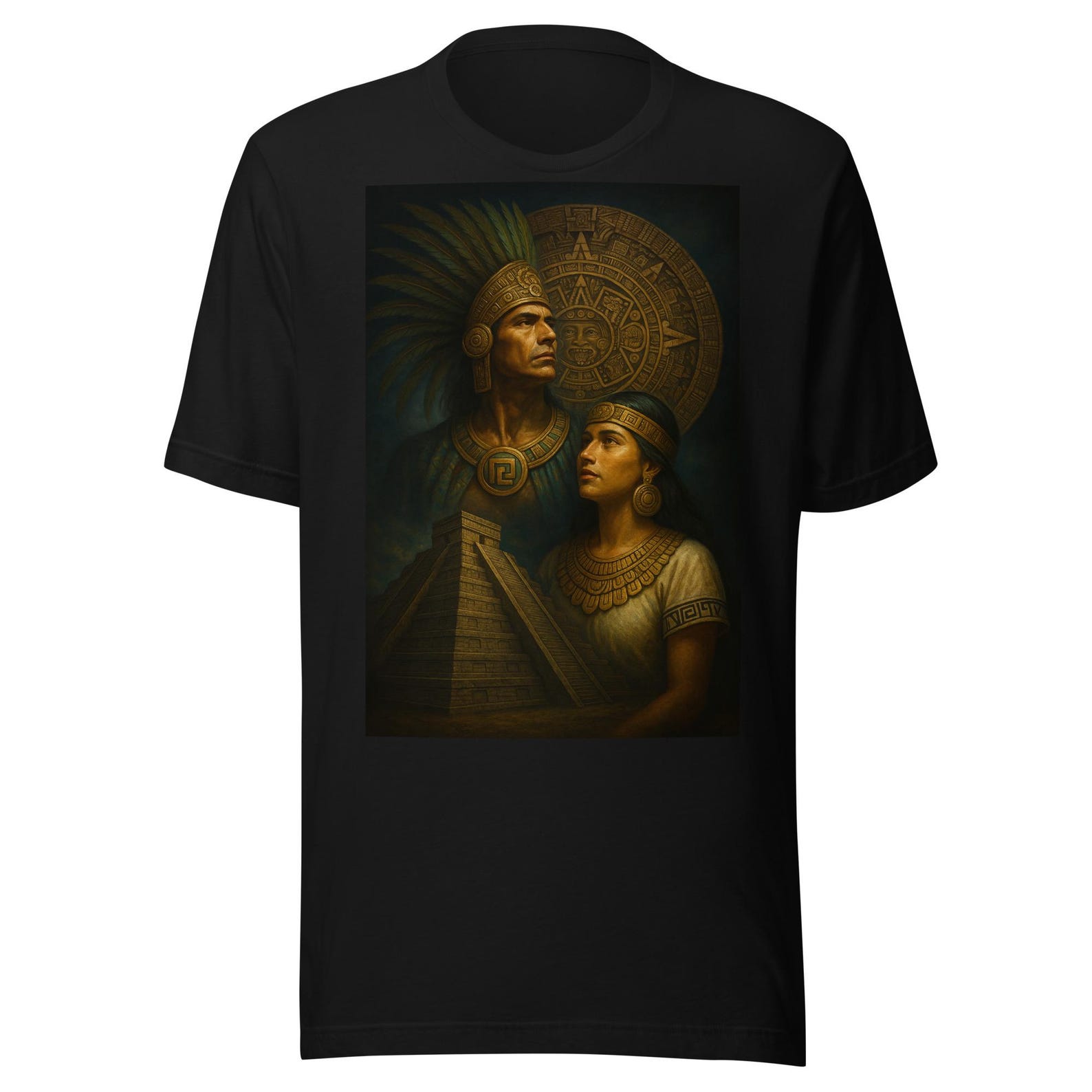 Aztec Warrior & Princess T-Shirt, Unisex Graphic Tee 3XL
