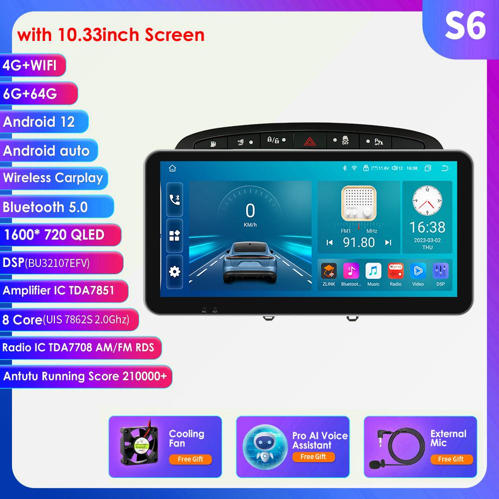 

9-дюймовый Android Auto Carplay для Peugeot 408 для Peugeot 308 308SW Автомобильный радиоприемник Мультимедийный видеоплеер GPS-навигация Черная рамка Серый интеллектуальный экран S6 8Core 6G 64G AI