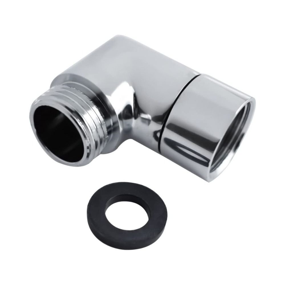 

90 Degree Shower Head Elbow Adapter Durable Sliver Shower Arm Extension Connector