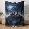 Hogwarts Castle Night Sky Fantasy PosterPrint Blanket, Soft Blanket For Sofa Office Bed And Travelling Daughter Birthday Gift esj234