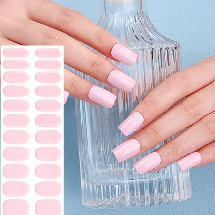 Solid Color Gel Nails Stickers Semi Cured Gel Nail Strips Gel Wraps Nails Art Decoration Manicures Stickers for Nails