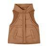 Women's Solid Color Zipper Fashion Pockets Stand-Up Collar Vest Top Coat