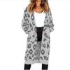 Fashion Women Knitted Print Long Sleeve Cardigan T-shirt Tops Sweater Coat