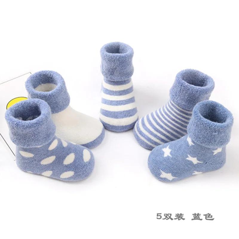 5 pairs baby cotton warm socks autumn winter terry for newborn toddler boys girls sock infant gifts cheap stuff