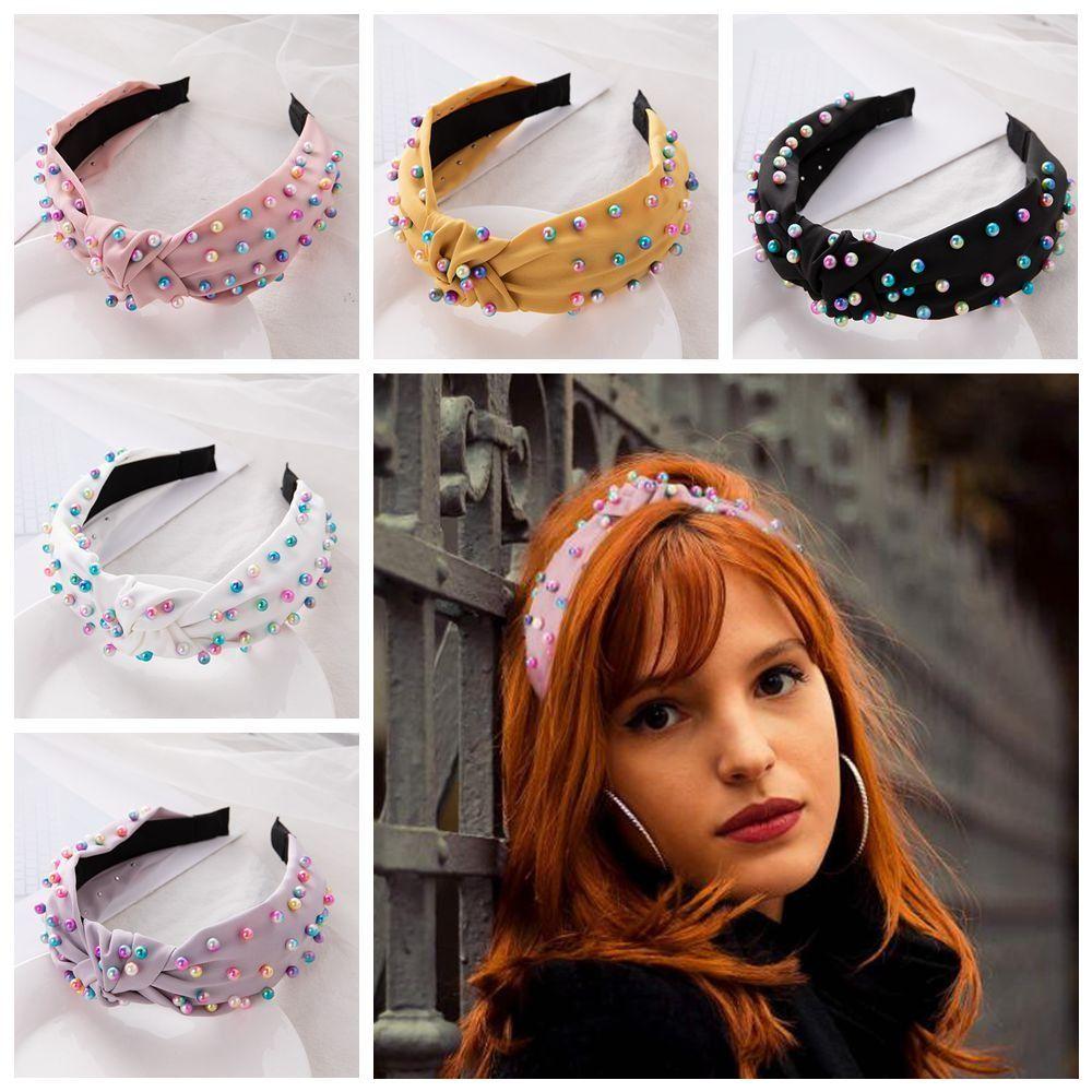 

для женщин Девушки Аксессуары для волос Завязанные повязки на голову Спа Повязка на голову Жемчуг Повязки на голову Широкие повязки на голову