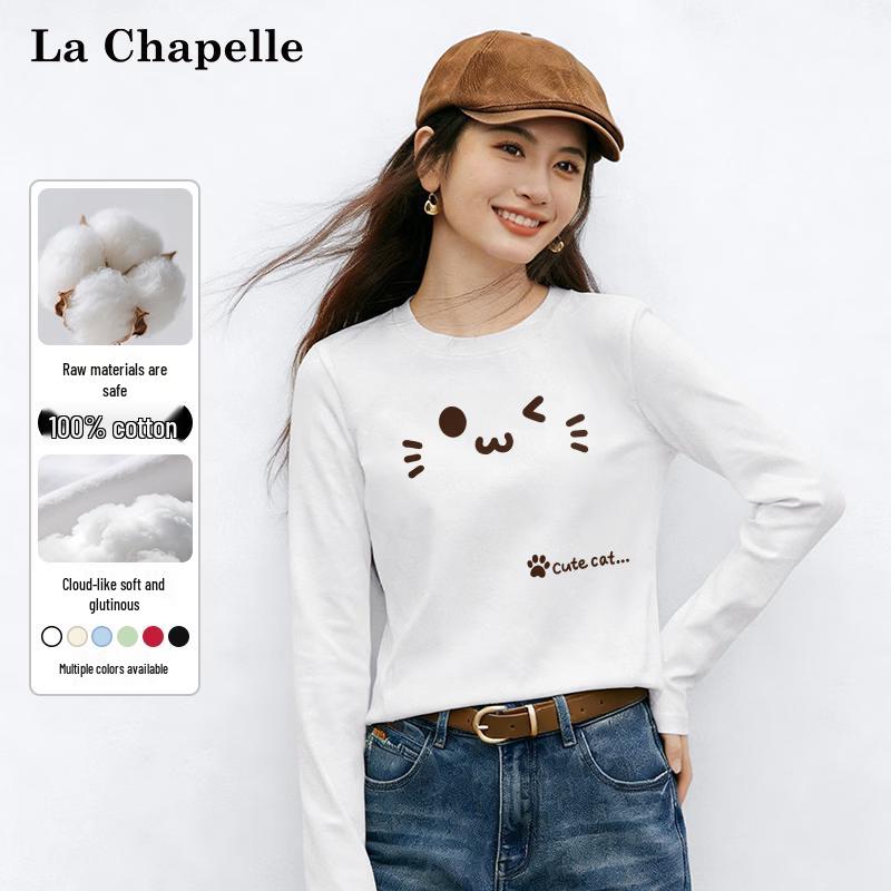 La Chapelle Women s Loose Fit Long Sleeve Cotton T-Shirt M