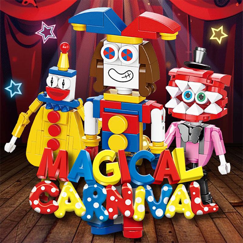 New The Amazing Digital Circus Anime Figures Building Block Horror Game Cartoon Cute Doll Block Model Set Toys for Kids Gifts