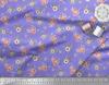 Soimoi Red Poly Crepe Fabric Mignon Dahlia & Peony Floral Fabric Prints By Metre 42 Inch