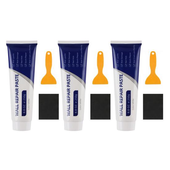 1/2/3Pcs Drywall Repair Kit with Paste Scraper Sandpaper Quick Drying Wall Holes Cracks Mending Agent Efficient DIY Home Wall Repair Putty
