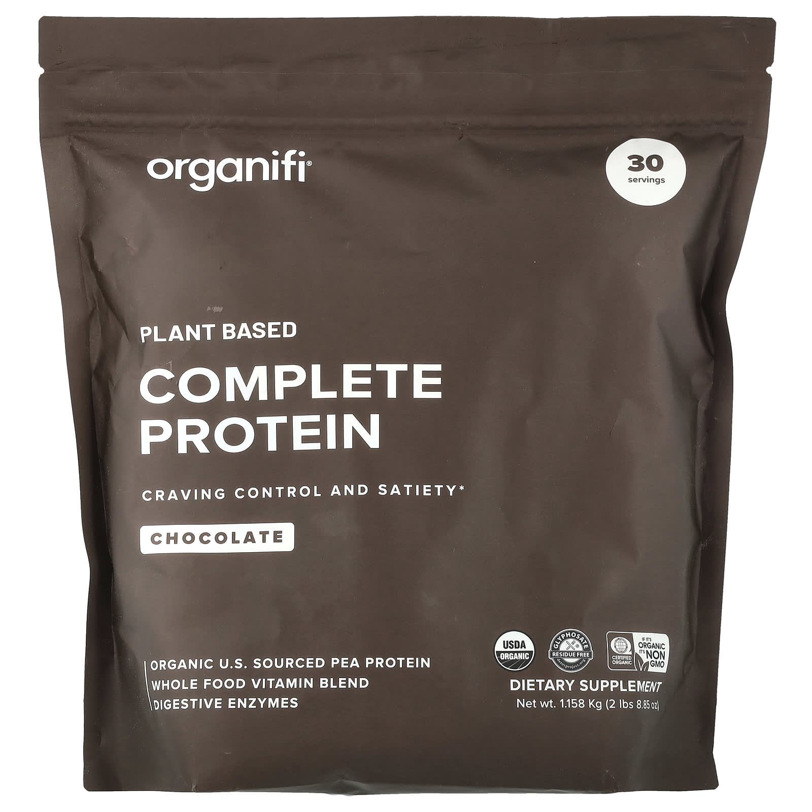 

Plant-Based Complete Protein, Chocolate, 2 Lbs (8.85 Oz)