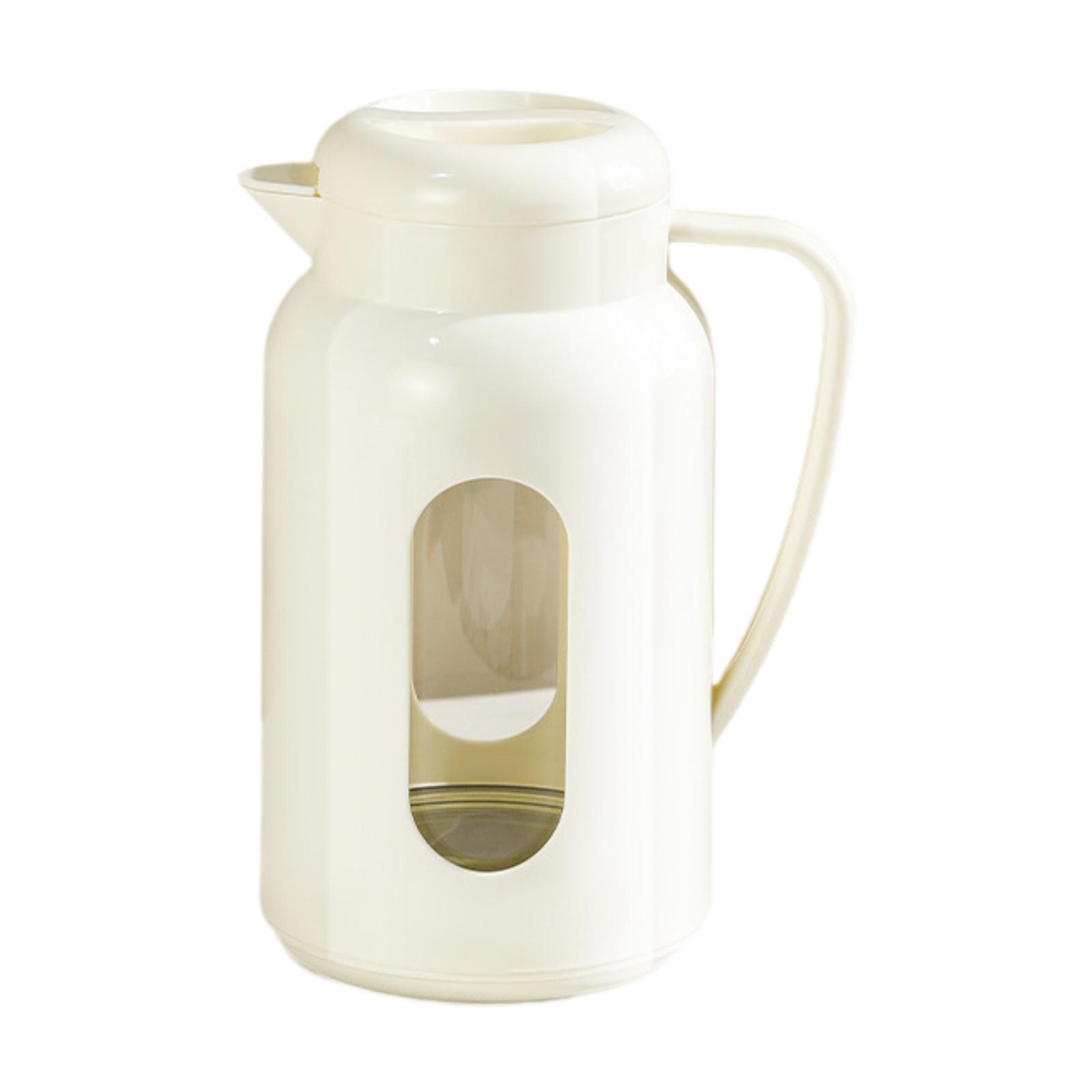 

Glass Beverage Jar Leakproof Freezer Water Pitcher with Handle Cold Kettle for Juice Tea Making белый