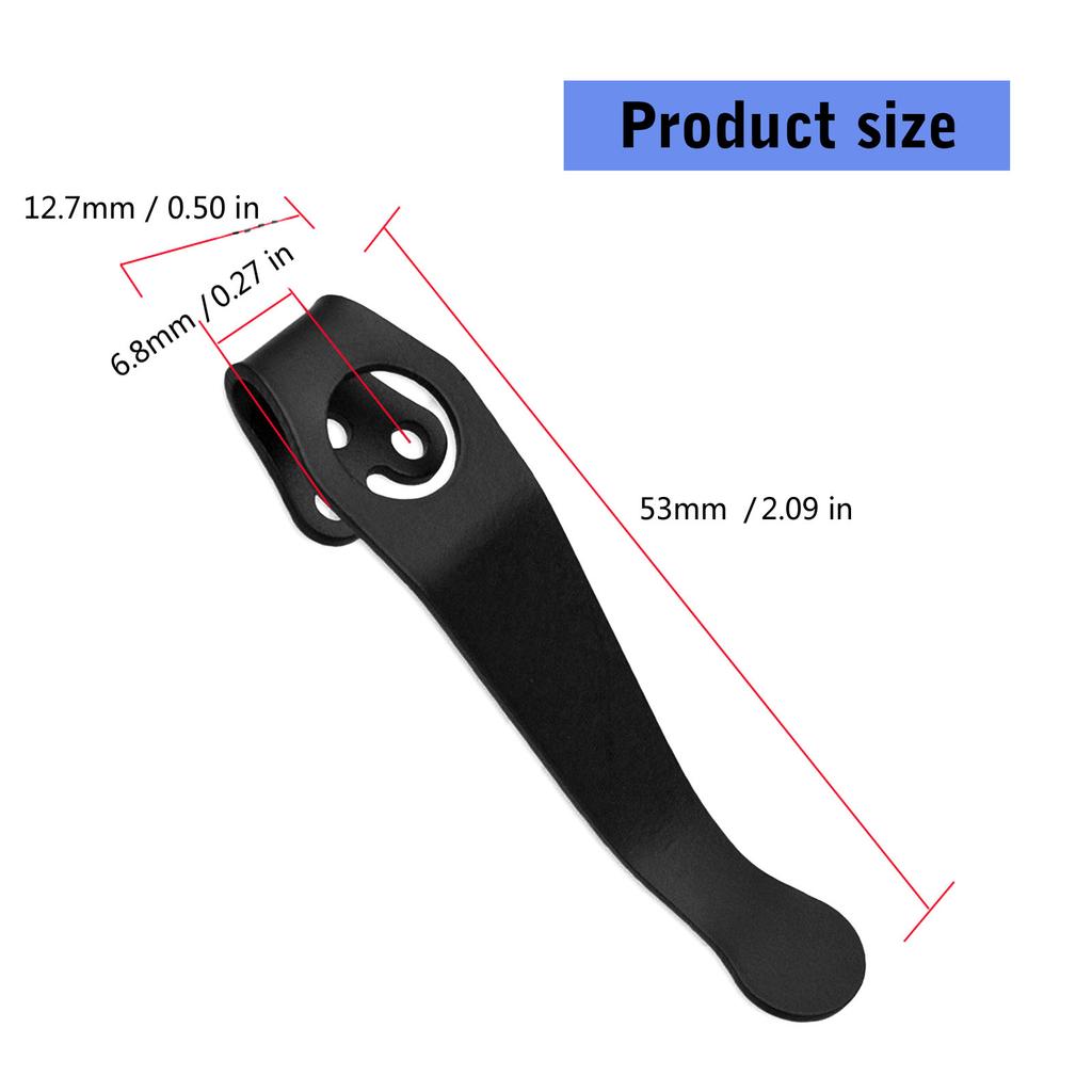 Contour Texture Titanium Folding Knife Back Clip DIY Pocket Clip for Spyderco C81 Paramilitary 2 Knife Back Clip