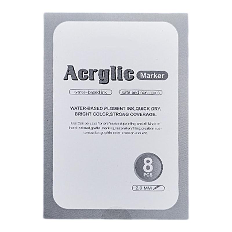 9 Stück Acrylfarbmarker mit Metallic-Finish, wasserfestes Schichtdesign für Künstler, Nachtskizzieren, Kunststoff-Kunstwerkzeuge