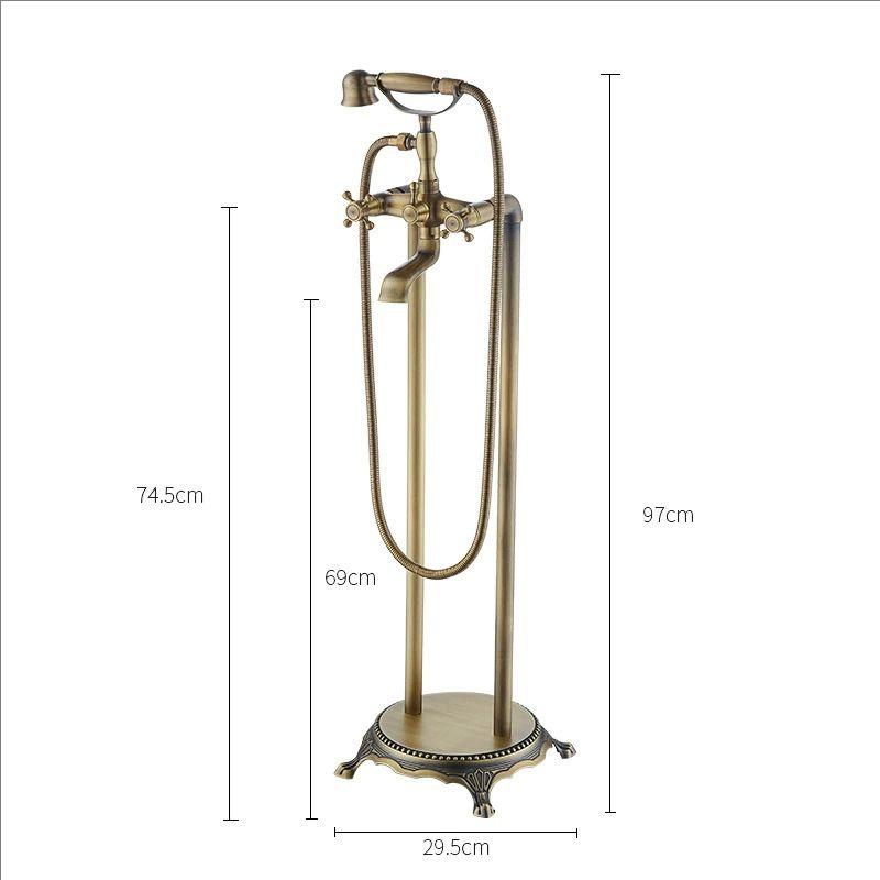 Brass Floor Standing Bathtub Shower Faucet Swivel Spout Bathroom shower faucet Mixers Taps Standing Bathtub Faucet