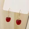 Korean Fashion Red Cherry Drop Earrings For Women Jewelry Trending New Luxury Women's Red Fruit Earrings Accessories