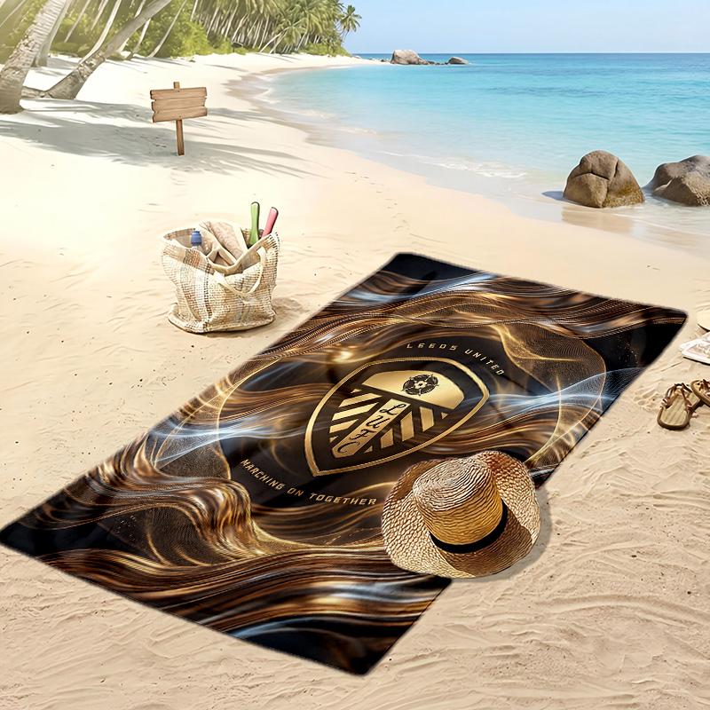 Leeds United Football Print Beach Towel, Large Soft Quick Dry Towel for Beach Camping Swimming