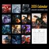 2026 Drachen-Fantasy-Wandkalender Monatsplaner mit 12 detaillierten Drachenillustrationen Spiralbindung Aufhängeloch Heim-Büro-Dekor Geschenk für Drachen
