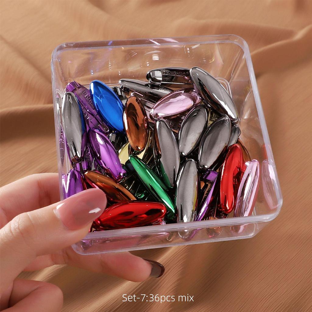 36-Piece Acrylic Safety Pins & Scarf Clips Set - Printed and Solid Colors