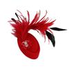 Girly Feather Felt Hat Shape Hair Clip Banquet Party Headband for Teens Medieval Party Taking Photo Anti-Slip Hairpin