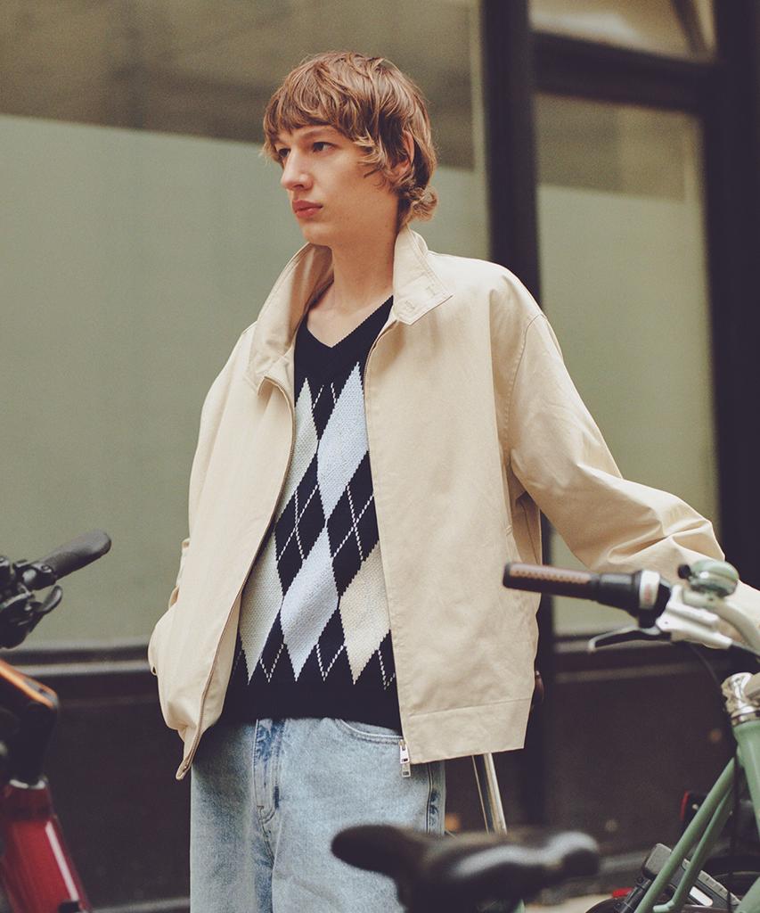 PLAC Argyle Knit Vest Navy
