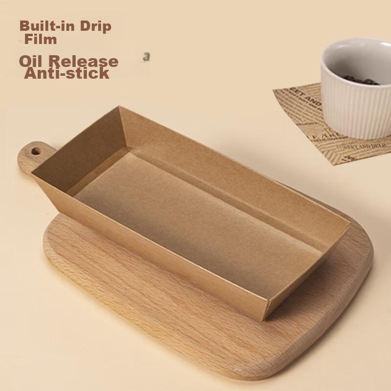 Edo Mooncake Packaging Boxes, Rectangular Towel Roll Cake Box, Meat Floss Pastry Box, Kraft Paper Packaging Box, Pastry Case, 100 Pieces