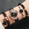 With Leather Strap Watch Bracelet Set Heart Shape Diamond Watch New Watch Jewelry Set  Girls