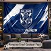 Wall Hanging Tapestry Custom NameCanterbury-Bankstown Bulldogs Pattern Personalized Printed Fabric Wall Decor