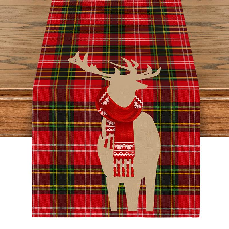 1PC Print Snowman For Home Xmas Table Decor Creative Christmas 33*183cm Table Runner Table Mat