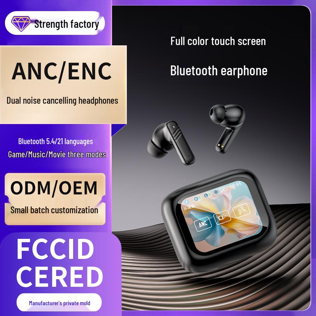 Dual Noise Cancelling Bluetooth In-Ear Headphones with ANC/ENC & Touch Controls