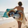Cartoon-Pinguin Mikrofaser Strandtuch Schnelltrocknend Sandfrei Tropischer Stil für Reisen im Freien