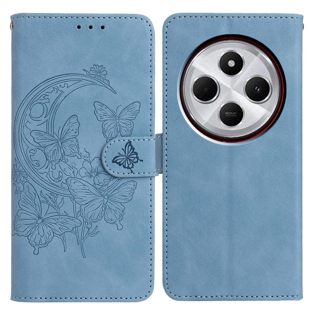 PU Leather Case For Xiaomi Redmi 14C 4G/Redmi A3 Pro 4G/Poco C75 4G Butterfly Flower Imprinted Wallet Stand Phone Cover