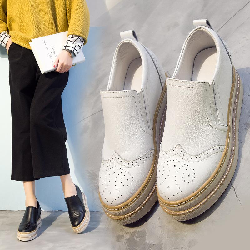 2026 Spring Shoes Women's Interior Height Increasing Single Shoes Thick Soled Sponge Cake Casual Women's Shoes
