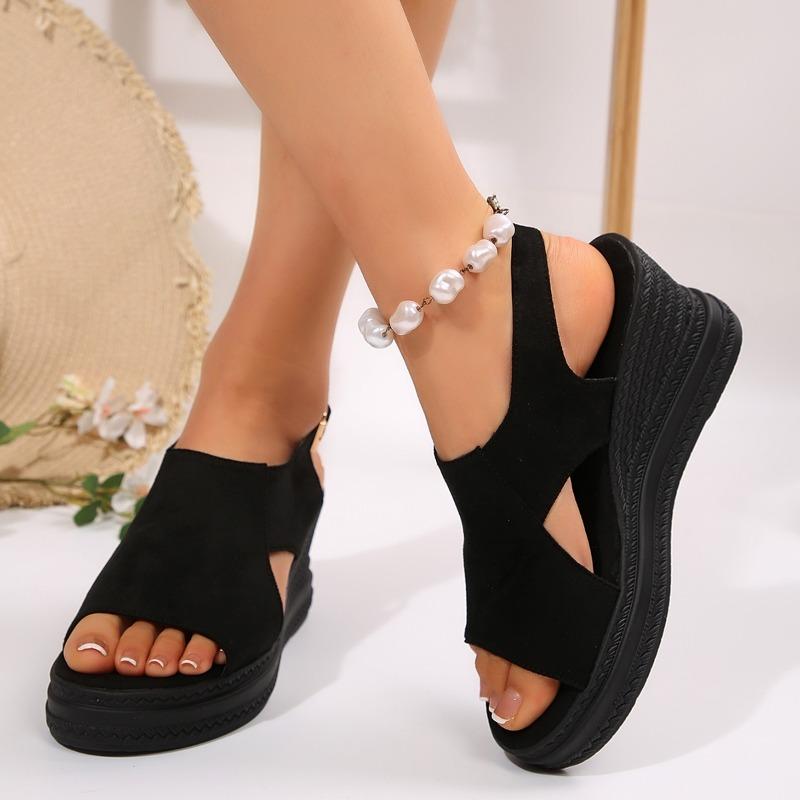 Fashion New Summer Fashion Comfortable Round Toe Thick Sole Solid Color Casual Sports Shoes Mesh Breathable Sandals for Women