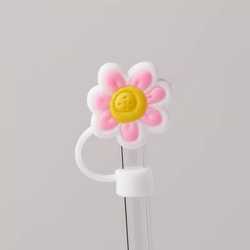 Cute Strawberry Straw Cover Caps For Stanley Cup 40 oz Tumbler Accessories Kawaii Silicone Straw Toppers Cap For 10mm Straws