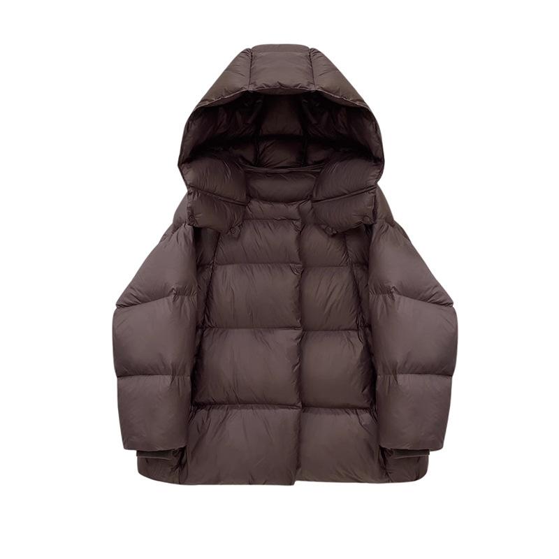 Premium light luxury 90 white duck down medium and long down jacket women's 2024 new thickened gutless fluffy puff bread jacket