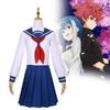 Stylish Night Sakura Rokumi Cosplay Outfit Deep Blue Polyester Fabric For Anime Lovers
