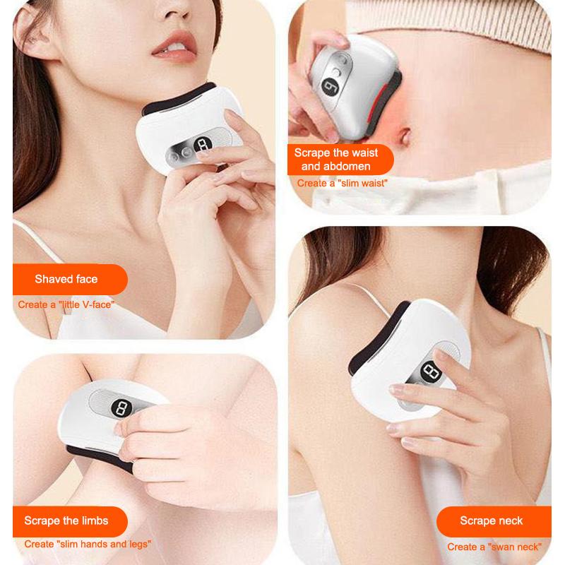 Usb Electric Guasha Massager Stone Heating Vibration Scraping Board Neck Back Massage Face Skin Gua Sha Facial Lifting Tools