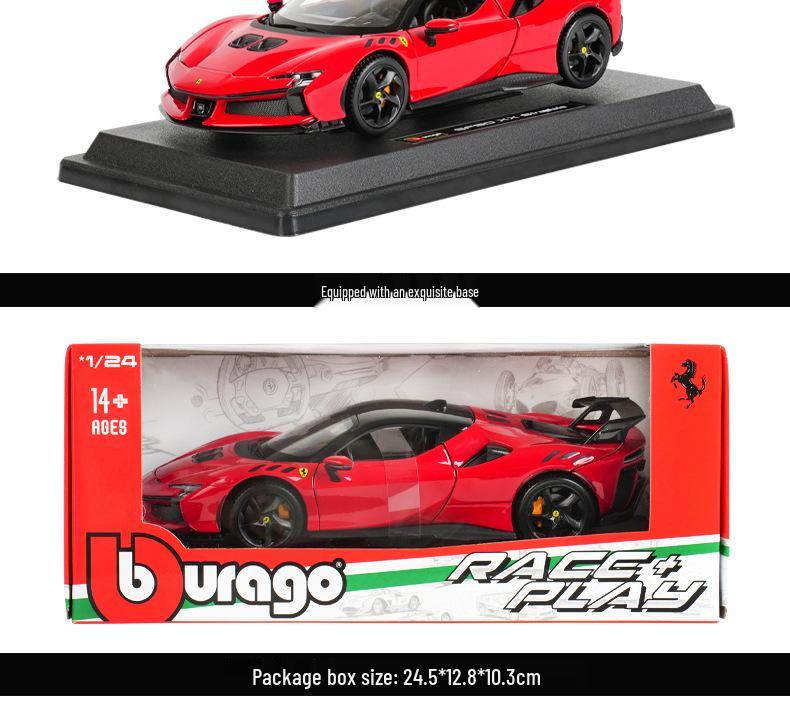 Bburago 1:24 Ferrari SF90 XX Stradale Sports Car Model - Alloy Finish Gift