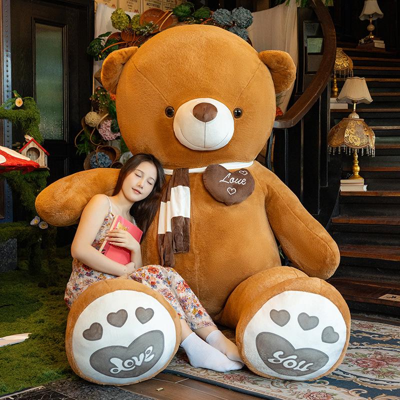 Niedliche übergroße Teddybärpuppe große Bärenpuppe Wurfkissen Plüschtier Umarmbär Ring Nachtmarkt große Puppe