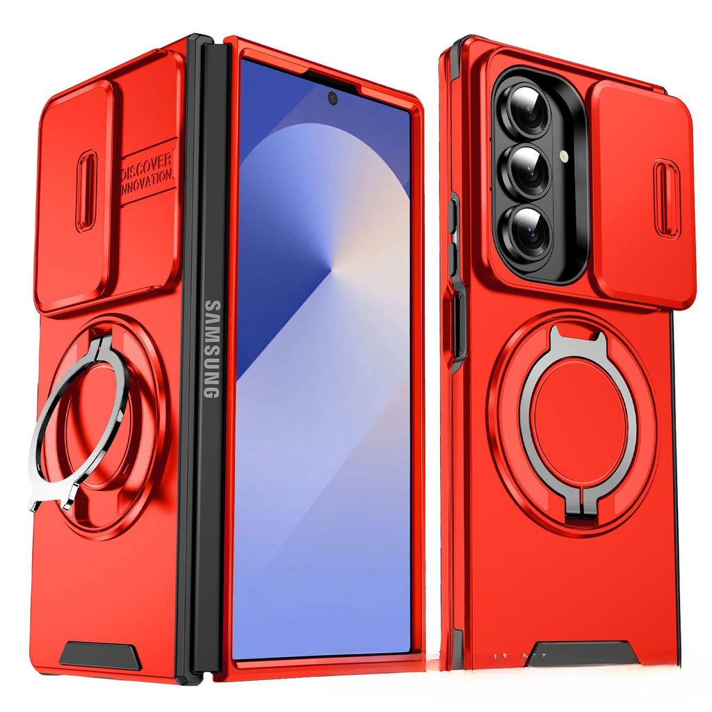 Samsung Z Fold7 Folding Mobile Phone Case Pick Up and Passenger Push Window Rotating Bracket Flip7 Car Magnetic Protective Cover