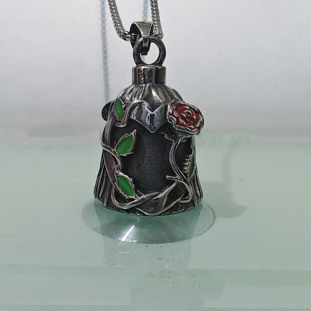3D Design Motorcycle Guardian Bell Rose Design Evil Spirit Trap Bell Riding Bell Pendant  Men Gifts