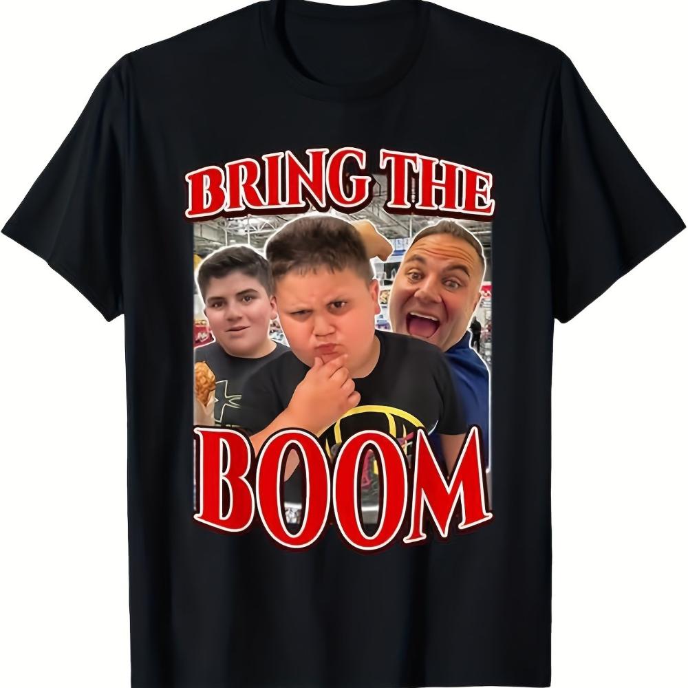 Bring The Boom Rizzler Funny Graphic TShirt Black with Red Print Humorous Design Breathable AllSeason Comfort Unisex S