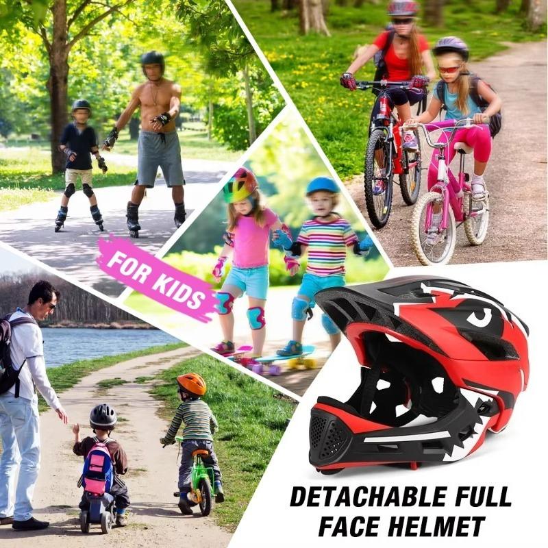 Kids Adjustable Full Face Helmet,Boys and Girls Safety Lightweight Youth Motorcycle Bike Scooter Skateboard Multi-Sport Helmet
