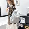Backpack Women's New Korean Version PU Women's Backpack Simple and Large Capacity Fashionable Travel Rivet Backpack
