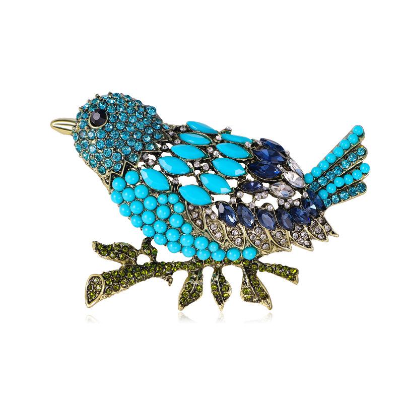 Creative Animal Brooch Full of Rhinestones Bird Brooch Clothing Accessories Bird Pin Brooch