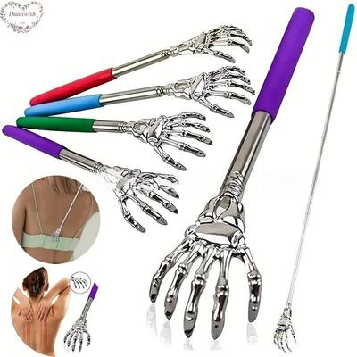 Nastavitelný masážní přístroj na záda ve tvaru ducha Nerezová teleskopická škrabka na svědící záda Přenosný nástroj na štípání a škrábání