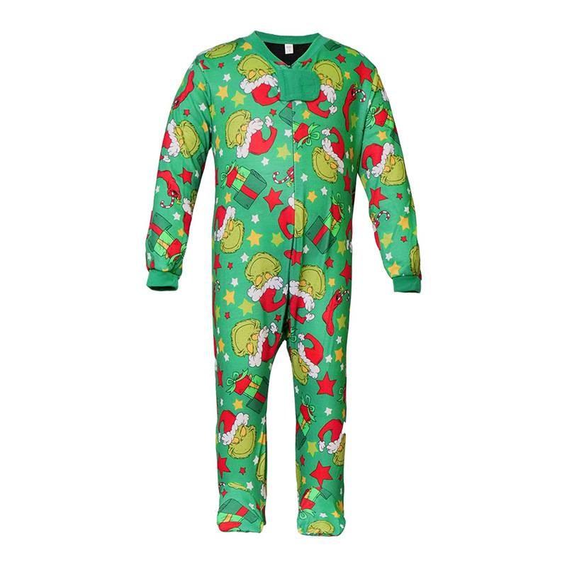 Gemütliches Weiches Polyester Familien-Partner-Pyjama-Set mit dem Grinch für alle Altersgruppen