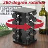 360-Degree Rotating Stainless Steel Spice Rack, Spice Jars, Multi-Compartment Spice Rack, Kitchen Storage